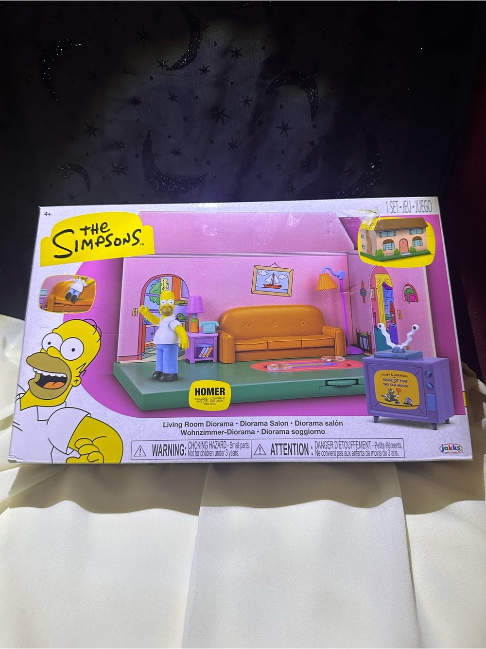 Mattel The Simpsons Living Room Diorama Playset - Pink, Yellow, Green, Orange